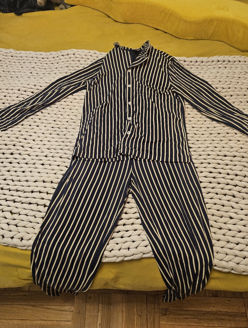 Hanna Andersson Navy/ecru Pajama Set